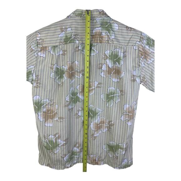 Kennington California Mens Hawaiian Shirt Large Tan Floral Camp Club Vintage - Picture 8 of 11